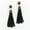 Black, variant on Boho Handmade Small Pearl Beads Tassel Statement Long Earrings Bohemia Jewelry