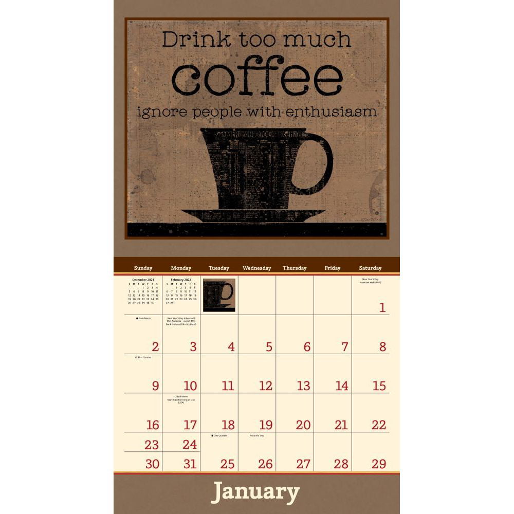 Coffee Calendar 2022 Coffee 2022 Deluxe Wall Calendar (Calendar) - Walmart.com