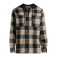 thumbnail image 4 of No Boundaries Men’s & Big Men’s Zip Hooded Flannel Shirt, Sizes XS-5XL, 4 of 5