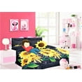 thumbnail image 2 of Kids bedding TWIN size comforter with matching sheet set and pillow plush toy super soft easy wash girl boy bed décor sunflower black print design, 2 of 3