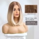 thumbnail image 2 of Pelucas de pelo sintético Bob rubio degradado corto y recto con raíces oscuras para uso diario en fiestas y cosplay Rojo Verde MX-0129273FYD, 2 of 5