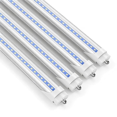 JESLED Single Pin T8 LED Tube Light 8ft Fa8 LED Bulbs, 50W 5000K Daylight White, 4-Pack