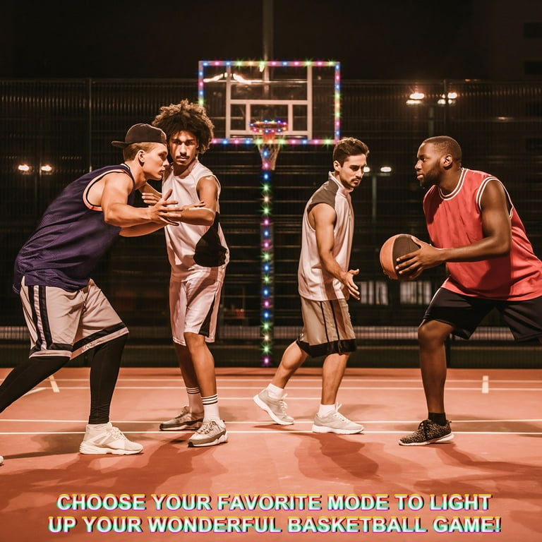 LED Basketball Hoop Light Set Basketball Rim Backboard Light Remote Control Light Up Basketball Rim Light