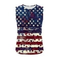 thumbnail image 5 of American Flag Tank Tops for Women 4th of July Sleeveless Shirt Casual Crewneck Tanks Independence Day USA Flag Stars Stripes Print Camisole Loose Curved Hem Tunic Camis Blouse Patriotic T-Shirt, 5 of 6
