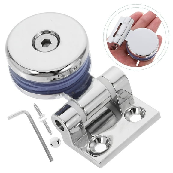 Heavy Duty 180 Degree Single Side Frameless Glass Door Hinge Replacement Metal Shower Door Hinge Round Glass Fastening Hinge