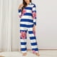 thumbnail image 2 of Balery Pink Flamingo Conjunto de Pijama con Estampado para Mujer, Conjunto de Dos Piezas con Manga Larga, Ropa de Dormir Suave con Bolsillos, Pijamas Cómodos-Large, 2 of 7