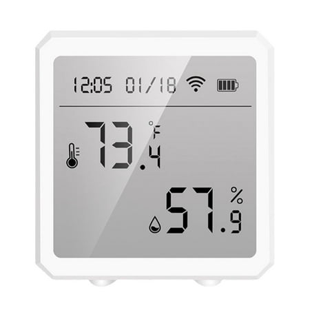 

TureClos Smart Thermometer Digital Indoor Bedroom Tuya WiFi ℃/℉ Hygrometer Electronic Battery Operated Gauge Portable Linkage Meter White