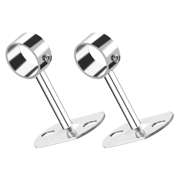Yardwe 2Pcs Curtain Rod Holder Stainless Steel Shower Curtain Fixing for Homeowners