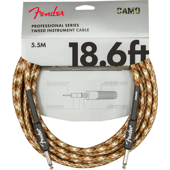 Genuine Fender® Professional Series Instrument Cable, 18.6', Desert Camo