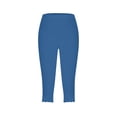 thumbnail image 4 of Bovemsi Yoga Pants For Women Cropped 2025 High Waisted Capri Lightweight Comfortable Solid Color Soft Casual Pajama Capri Leggings,S, 4 of 5