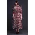 thumbnail image 4 of Bimba Robe à Manches Retroussables Imprimée Florale pour Femmes Col Mandarin Chemise Boutonnée-TTTG, 4 of 5