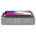 thumbnail image 1 of Digital Alarm Clock Wireless Charger Dock Mirror Face Clock with Thermometer, 1 of 4