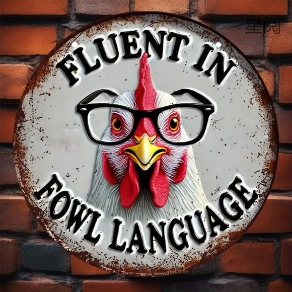 Humorous Rooster Wooden Sign