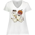 thumbnail image 3 of Inktastic Halloween Ghosts Women's Plus Size V-Neck T-Shirt, 3 of 5