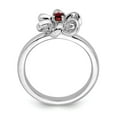 thumbnail image 2 of Sterling Silver Stackable Expressions Polished 0.13 Ct. Garnet Flower Ring Size 8, 2 of 5