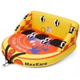 thumbnail image 1 of Towable Tube with Dual Tow Points, Inflatable Tube for Boating, 1-3 Riders, Max 600lbs, Rapid Inflation, Anti-Slip EVA Pad, Yellow, 1 of 8