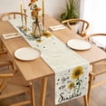 thumbnail image 3 of Sunflowers Pastoral Table Runner - 120 Inch Long, Kitchen Dining Table Runner Dresser Scarves, Bees Country Botanical Retro Beige Farmhouse Decor for Coffee Tables Wedding Party Banquet, 3 of 8