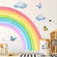 thumbnail image 3 of Rainbow clouds butterflies pattern wall sticker wall decor, 3 of 5