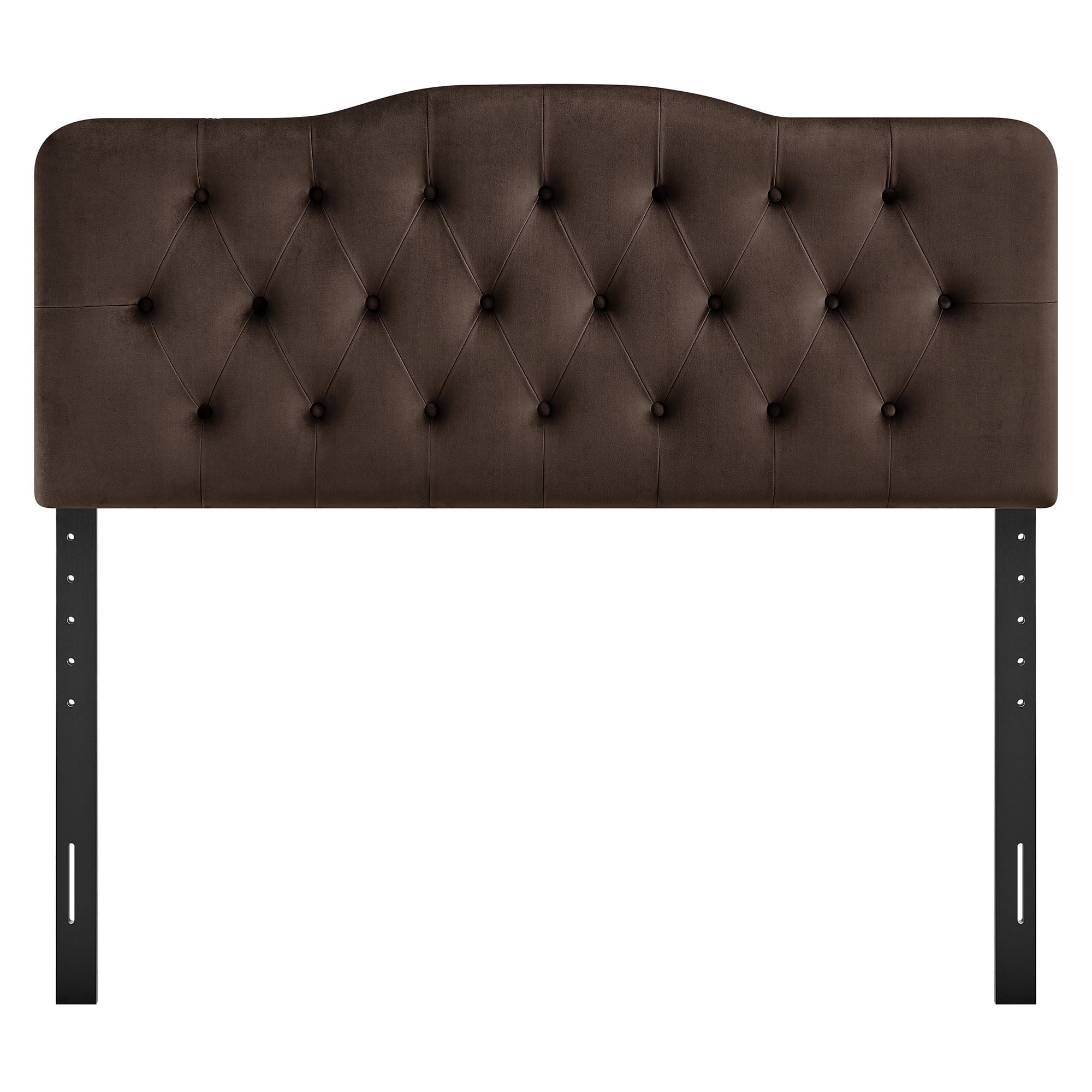 Annabel Stain-Resistant Performance Velvet Queen Headboard in Chocolate Brown