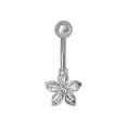 thumbnail image 2 of No Boundaries Women's Stainless Steel Flower Belly Ring, 2 of 8
