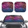 thumbnail image 2 of Honeii Heart Confetti on Glitter Print Foldable Car Sun Shade for Windshield, 2-Piece UV Protection Shade, Protects Car Interior, Ideal for Cars, Trucks, SUVs-Medium, 2 of 6