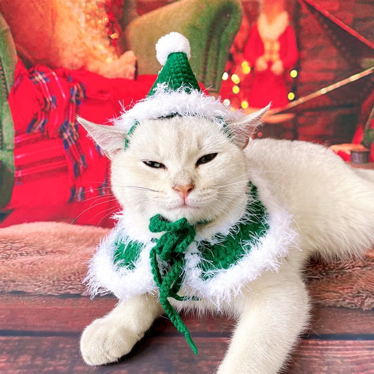Pet Christmas Costume Dogs Cats Hat Cape Scarf Christmas Series Pattern  Dress-up Skin Friendly Pet Cosplay Christmas Cone Hat Scarf Shawl Pet Photo  Props - Walmart.com