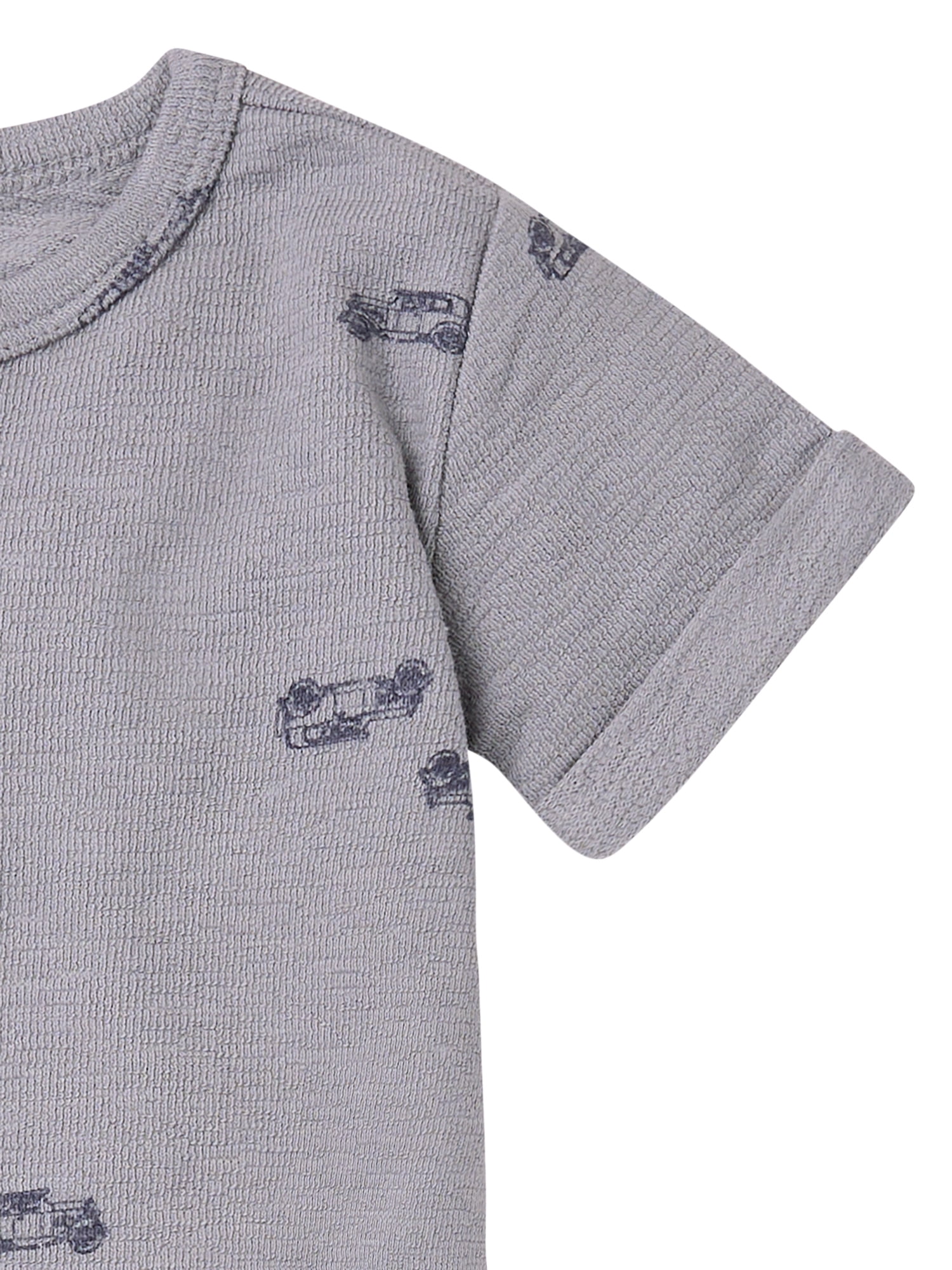 Modern Moments by Gerber Baby Boy Short Sleeve Henley Romper, Sizes 0/3 Months - 24 Months