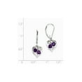 thumbnail image 2 of Gem & Harmony 2/5 Carat (Ctw) Amethyst Heart Earrings in Sterling Silver for Women, 2 of 6