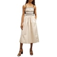 thumbnail image 1 of Mialoley Femmes Été Midi Cami Robe Sans Manches Dos Nouée Spaghetti Robe avec des Poches, 1 of 9