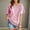 Pink, variant on YHAJDS Women's Tops Short Sleeve Solid Color Neck Casual Blouse Spring Everyday Top