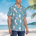 thumbnail image 5 of Xecao Rabbit And Balloon print Hawaiian shirt - a stylish short-sleeve button-down for men, perfect for casual beach and tropical outings., 5 of 9