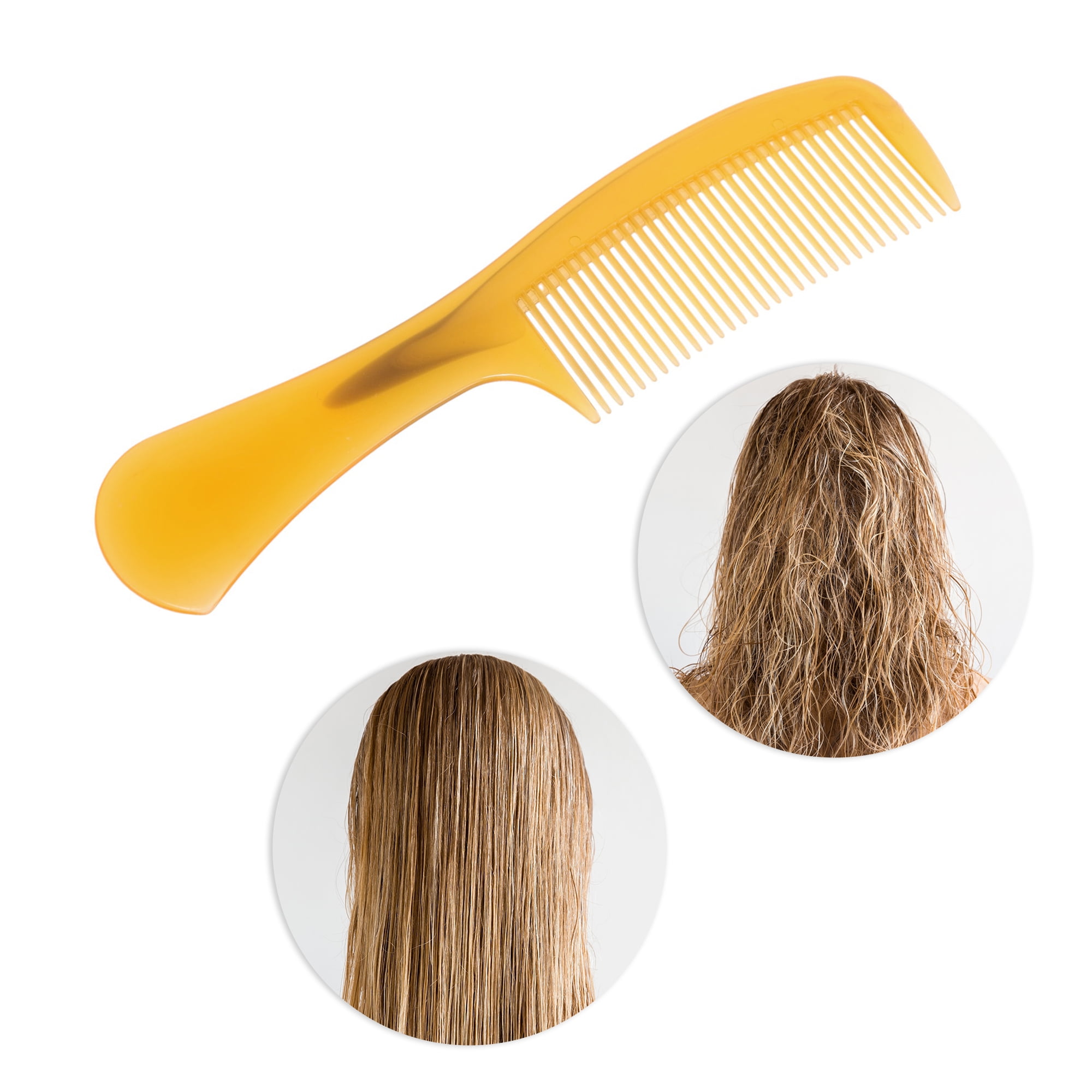 Unique Bargains 1Pc Women Durable Tendon Comb for Curly Hair in Vibrant Orange Color