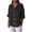 Black-1, variant on 3/4 Length Sleeve Womens Tops Dressy Casual Shirts Ruffle Bell Sleeve Front Pleated Fasion Trendy Summer Blouses