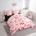 thumbnail image 2 of Erosebridal Girly Pink Ribbon Twin Bedding Sets 7-Piece, Cartoon Strawberry Bedding Comforter Set, 2 of 7