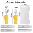 thumbnail image 2 of Self-feeding baby silverware silicone and stainless steel children's tableware setyellow, 2 of 5