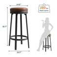 thumbnail image 2 of Studyset 30'' Swivel Bar Stools Set of 2 with Footrest,Modern Counter Height Barstools with PU Leather Upholstered and Metal Frame,Backless Round Bar Stools Kitchen Barstools for Kitchen Island, 2 of 7