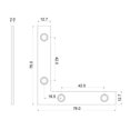thumbnail image 2 of 3" x 1/2" Flat Corner Plates - Stainless Steel, 2 Pack, 2 of 2