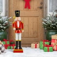 thumbnail image 4 of Costway 32.5" Christmas Nutcracker with High Hat & Beautiful Scepter, Uniform & Boots Black+Red, 4 of 10