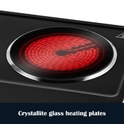 CUSIMAX 1800W Electric Hot Plate, Portable Infrared Double Burner Cooktop, Ceramic Glass Countertop Stove, Electric Griddle Skillet Grill for Cooking