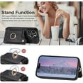 thumbnail image 3 of for iPhone 14 Pro Case Card Holder Wallet,Ring Holder Stand,RFID-Blocking,Wrist Strap,Camera Protector,Leather Shockproof Protective  14 Pro Phone Flip Cases Cover 2023 (Black), 3 of 14
