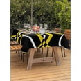 thumbnail image 2 of Outdoor Tablecloth with Umbrella Hole and Zipper, Yellow Geometric Rectangle Table Cloth 60x102 Inch Waterproof Tablecloth, Modern Abstract Simple Lines Black Picnic Table Cover for Patio Camping, 2 of 7