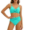 thumbnail image 6 of High Waisted Bikini Sets for Women,Push Up Swimsuits Stretch Fit V Neck Twist Front Bathing Suit, 6 of 7
