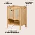thumbnail image 3 of JONATHAN Y Jasper 24 in. W x 18 in. D x 33 in. H, Rattan 2-Shelf, Bath Vanity Cabinet ONLY, Oak, VAN1023A, 3 of 7