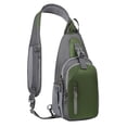 thumbnail image 2 of VeFlora Men's Waterproof Sling Crossbody Bag, Lightweight Chest Shoulder Backpack, Portable Outdoor Sports Bag for Hiking Travel Commuting Daily Use(Army Green/One Size), 2 of 6