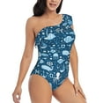 thumbnail image 3 of Honeii Octopus And Whale for women's one-piece swimsuit featuring a chic one-shoulder design experience elegance and style in the water-Large, 3 of 6