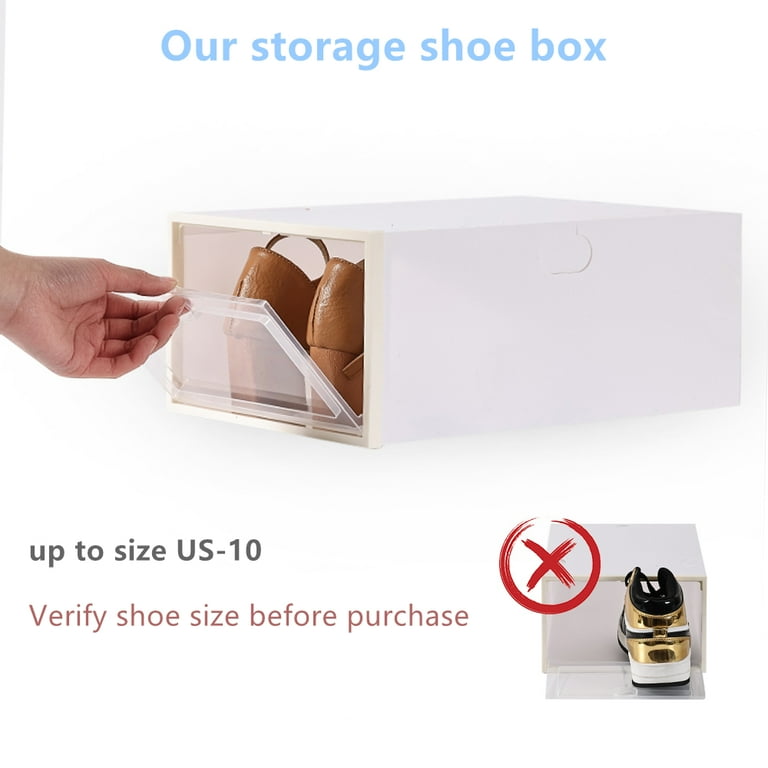 Clear shoe boxes reject shop store