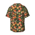 thumbnail image 5 of Lafuoo Fruits Peach Pattern Men's Cuban Collar Short Sleeve Shirt, Button-Down Resort Beach Pocket Shirt-3X-Large, 5 of 6