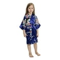 thumbnail image 4 of Navy Blue Mommy and Me Robes, Floral, Satin Feel, 4 of 10