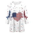 thumbnail image 5 of DHFJKG 3/4 Sleeve Shirts For Women Independence Day Round Neck Graphic Tee 4Th Of July 250 Years Anniversary USA T Shirt, 5 of 5