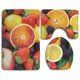 thumbnail image 1 of Juego de alfombras de baño ABPHQTO Fresa Manzana Naranja 3 piezas, 1 of 2